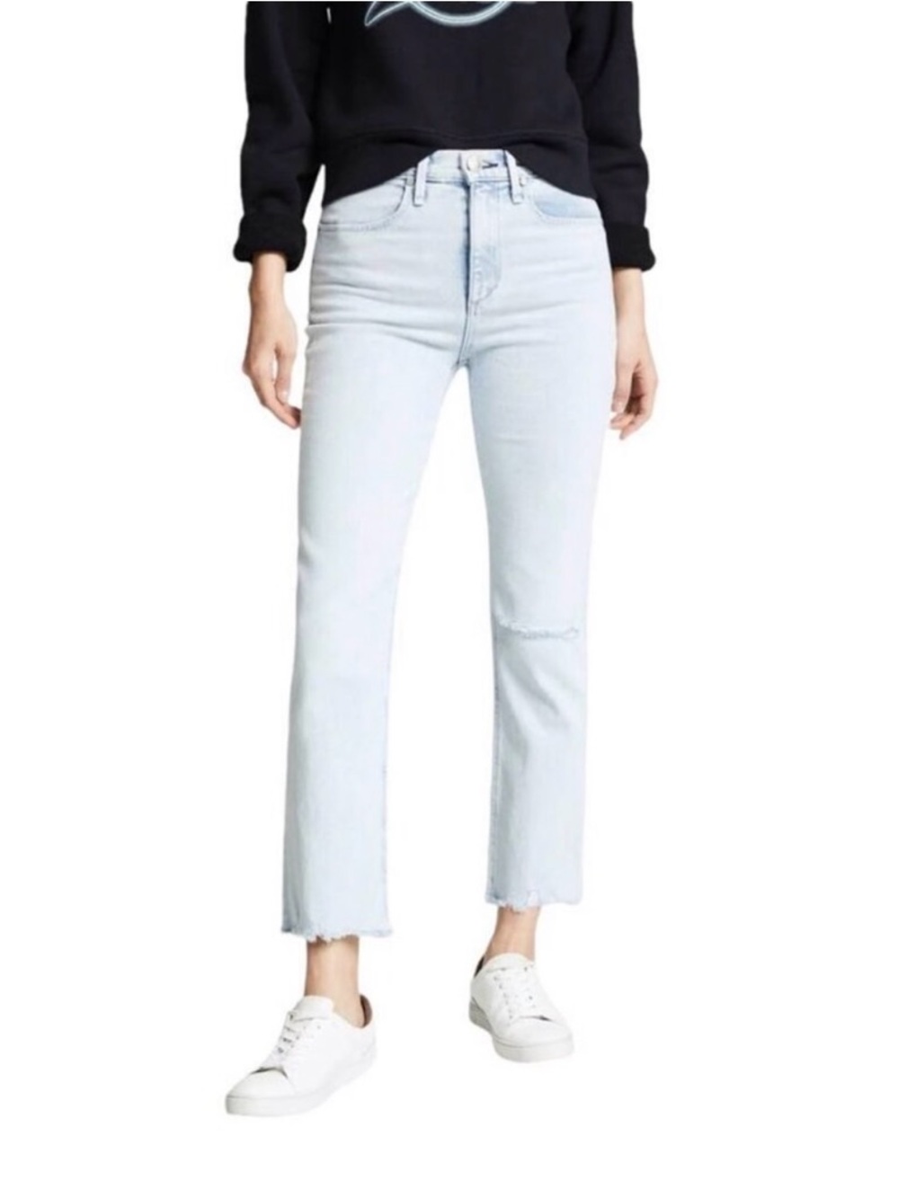 rag & bone Ankle Cigarette Jean Light Wash Dean Rinse Frayed Hem 28 Indie Luxe